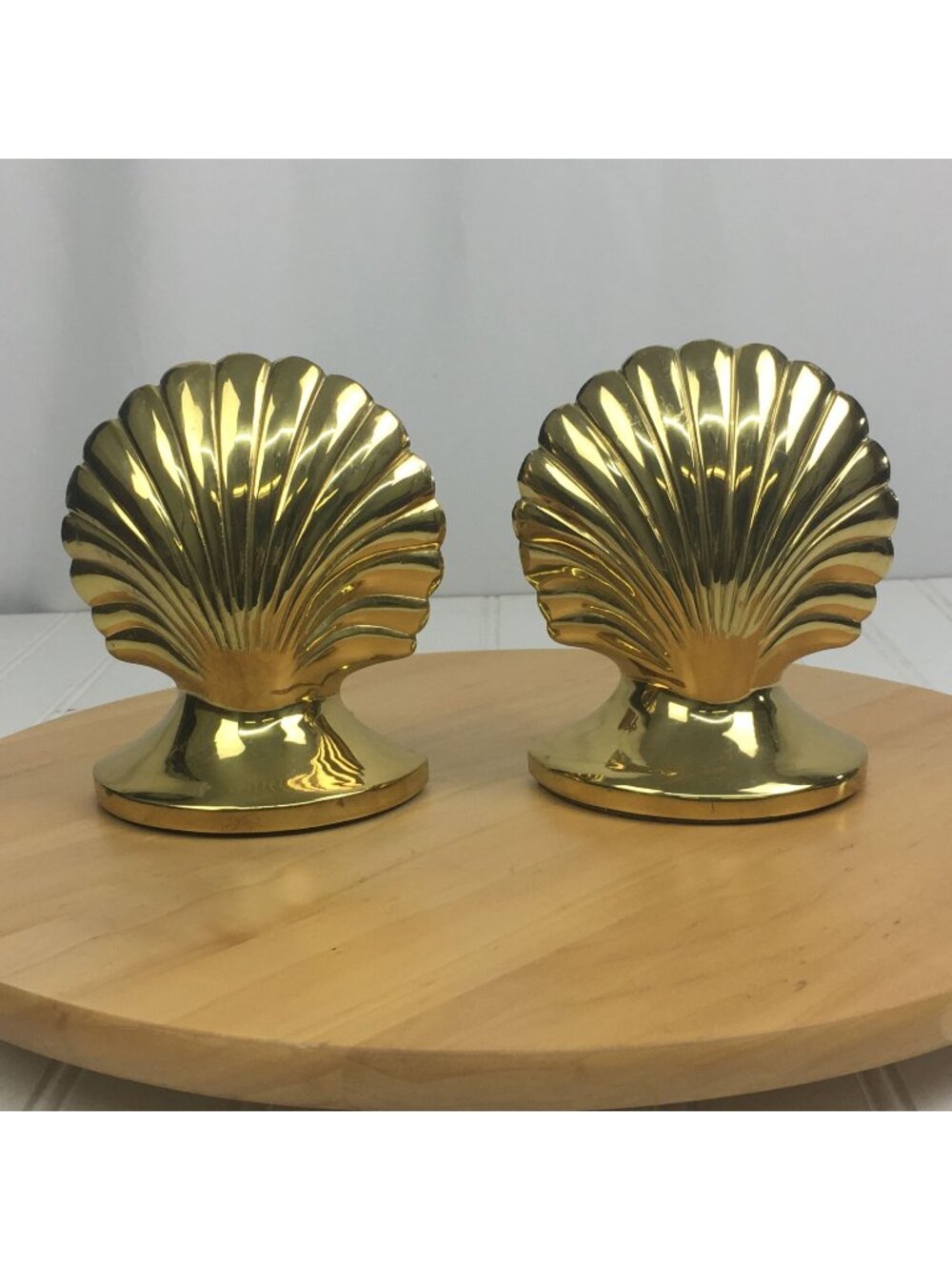 Carolina Brass Seashell Clam Shell Bookends